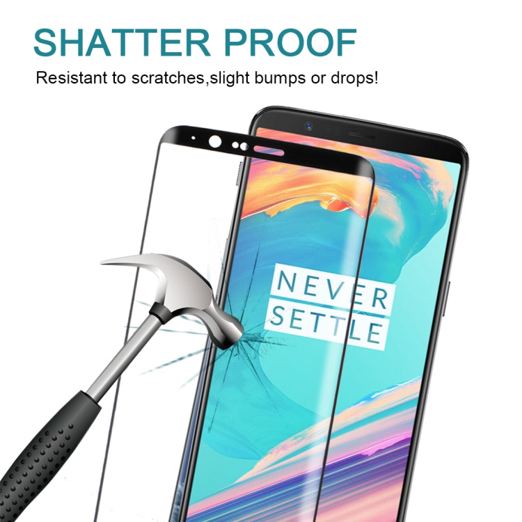 Per OnePlus 5T Proteggi schermo in vetro temperato HD con bordo curvo 3D con durezza 9H, For OnePlus 5T