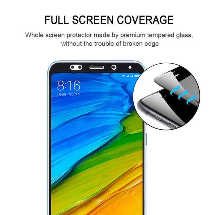 Pellicola in vetro temperato completamente adesiva a schermo intero 9H 2.5D da 0,33 mm per Xiaomi Redmi 5 Plus, For Redmi 5 Plus