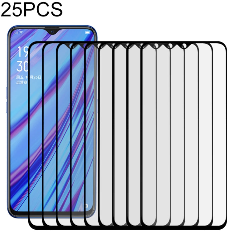 25 PCS Per OPPO A5 / A9 (2020) / A56 5G Colla completa Protezione schermo a copertura totale Pellicola in vetro temperato, For OPPO A5 / A9(25 PCS)