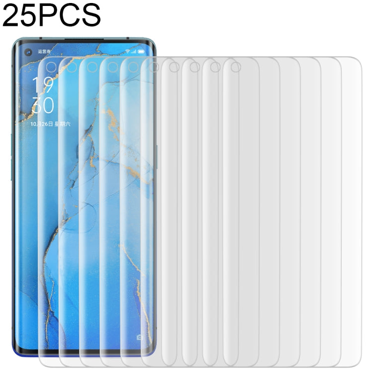25 pezzi per pellicola in vetro temperato con bordo curvo 3D OPPO Reno3 Pro 9H HD (trasparente), For OPPO Reno3 Pro(25 PCS), For OPPO Reno3 Pro(Black)(25 PCS)