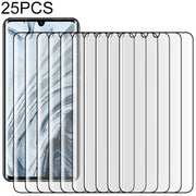 25 pezzi per Xiaomi Mi Note 10 9H HD Pellicola in vetro temperato con bordo curvo 3D (trasparente), For Xiaomi Mi Note 10(25 PCS), For Xiaomi Mi Note 10(Black)(25 PCS)
