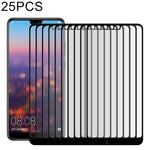 Pellicola in vetro temperato a schermo intero con stampa serigrafica da 25 pezzi 9H per Huawei P20, For Huawei P20 (25 PCS)