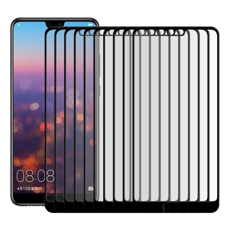 Pellicola in vetro temperato a schermo intero con stampa serigrafica da 25 pezzi 9H per Huawei P20, For Huawei P20 (25 PCS)
