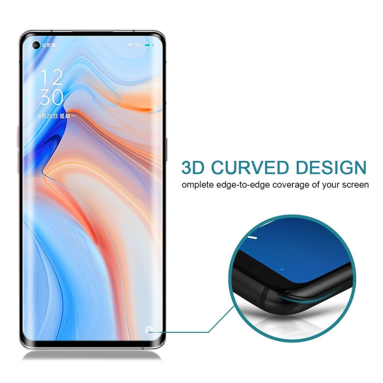 Per OPPO Reno4 Pro Pellicola in vetro temperato a schermo intero con bordo curvo 3D, For OPPO Reno4 Pro