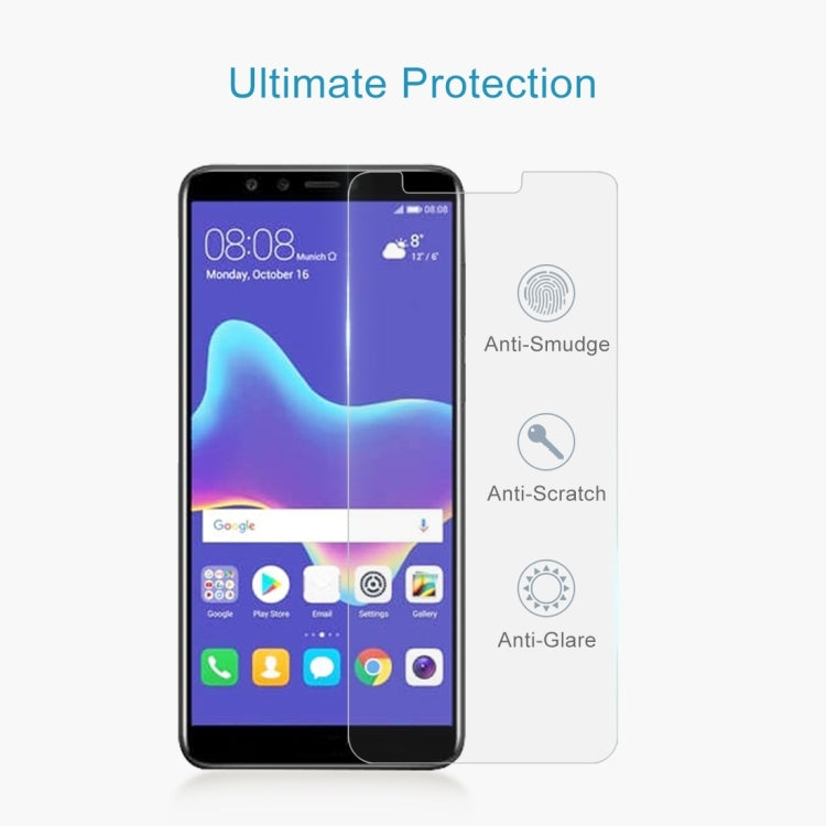 10 PZ Pellicola in vetro temperato 0,26mm 9H 2.5D per Huawei Y9 (2018), For Y9 (2018) (10 PCS)