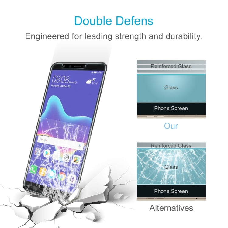 10 PZ Pellicola in vetro temperato 0,26mm 9H 2.5D per Huawei Y9 (2018), For Y9 (2018) (10 PCS)