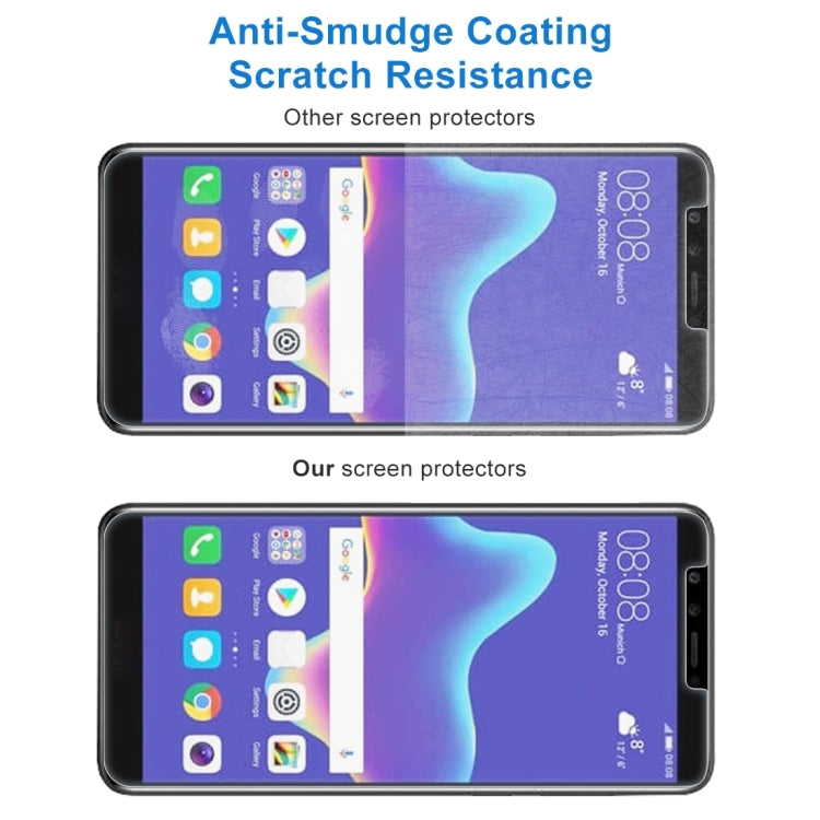 10 PZ Pellicola in vetro temperato 0,26mm 9H 2.5D per Huawei Y9 (2018), For Y9 (2018) (10 PCS)