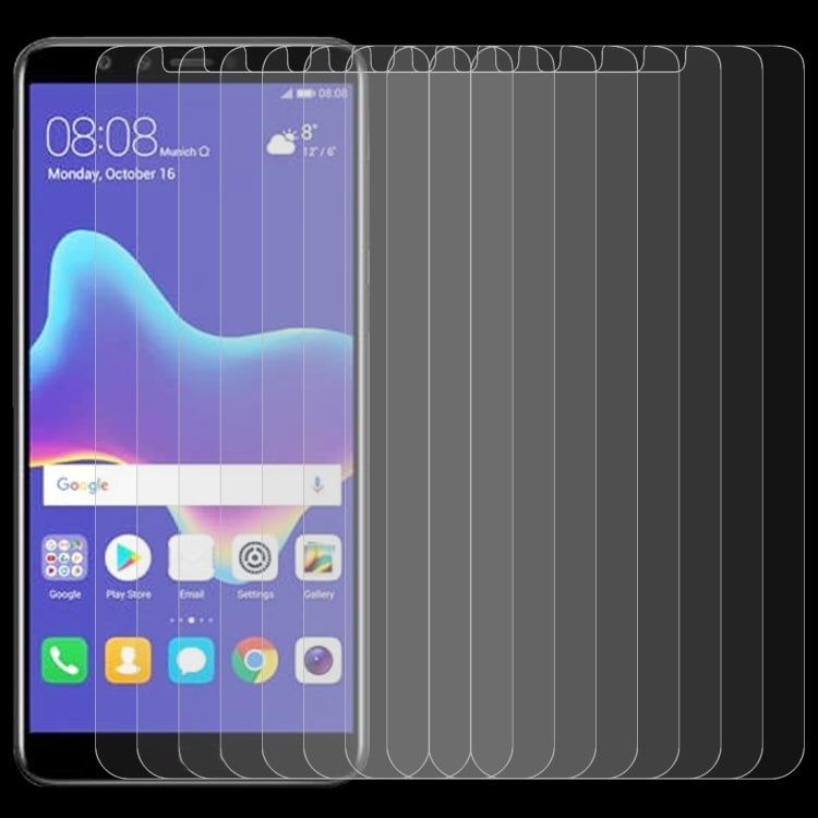 10 PZ Pellicola in vetro temperato 0,26mm 9H 2.5D per Huawei Y9 (2018), For Y9 (2018) (10 PCS)