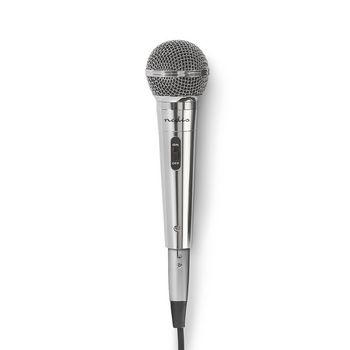 Wired Microphone | Cardioid | Detachable Cable | 5.00 m | 80Hz - 13kHz | 600 Ohms | -72 dB | On/Off switch | Metal | Silver