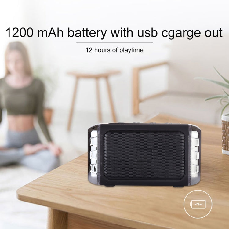 Altoparlante wireless portatile LN-22 DC 5V con chiamate in vivavoce e doppia luce LED colorata, supporto USB e scheda TF e Aux da 3,5 mm, LN-22