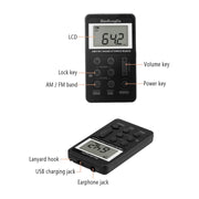 Mini ricevitore radio portatile AM/FM con schermo LCD