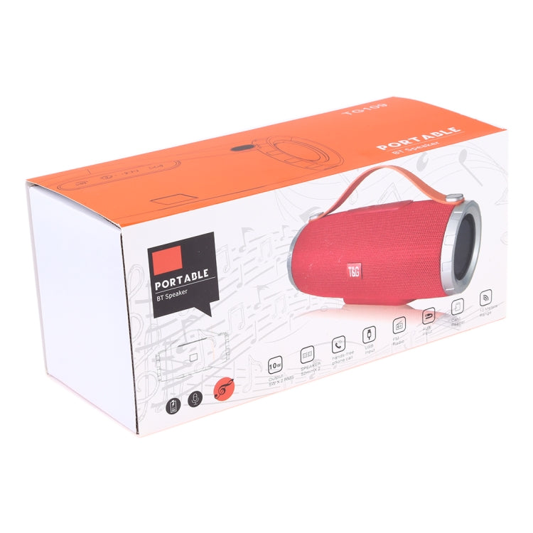 T&G TG109 Altoparlante stereo portatile wireless Bluetooth V4.2 con maniglia, microfono incorporato, supporto chiamate in vivavoce e scheda TF, ingresso AUX e FM, TG109