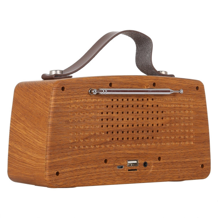NewRixing NR-4013 Altoparlante FM wireless a mano retrò Manchurian Ash Texture con funzione di chiamata, supporto TF Card e disco U