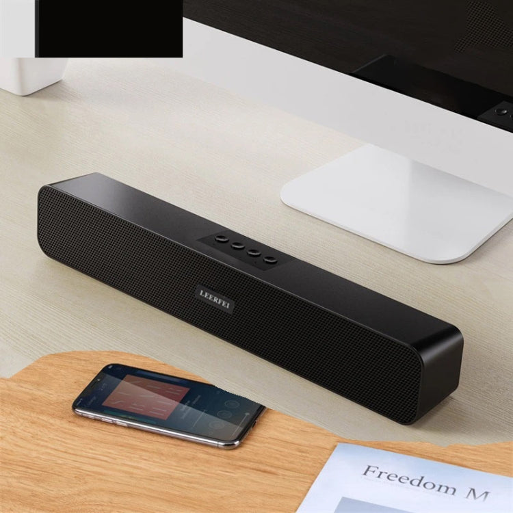 LEERFEI E91 Radio multimediale a doppio altoparlante da 10 W a forma di barra lunga Audio Bluetooth, supporto scheda TF/disco U/AUX da 3,5 mm, supporto scheda TF/disco U/AUX da 3,5 mm