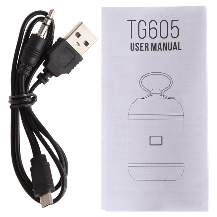 T&G TG605 Altoparlante stereo portatile wireless Bluetooth V5.0, microfono incorporato, supporto chiamate in vivavoce, scheda TF e disco U, audio AUX e FM (blu), TG605
