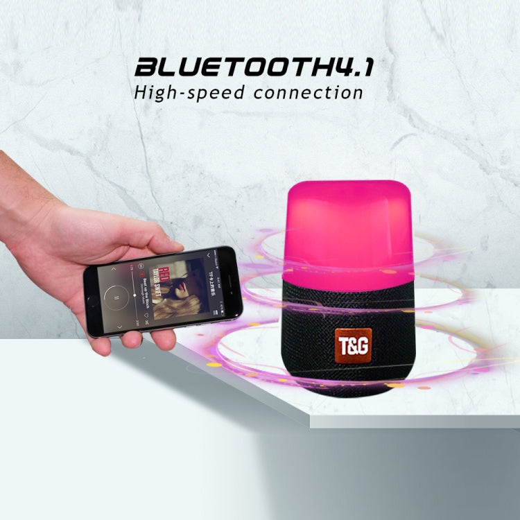 T&G TG168 Altoparlante stereo portatile wireless Bluetooth V5.0 con maniglia, microfono integrato, supporto luce LED lampeggiante e scheda TF e disco U, ingresso AUX e FM, TG168