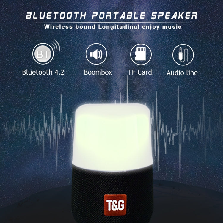 T&G TG168 Altoparlante stereo portatile wireless Bluetooth V5.0 con maniglia, microfono integrato, supporto luce LED lampeggiante e scheda TF e disco U, ingresso AUX e FM, TG168