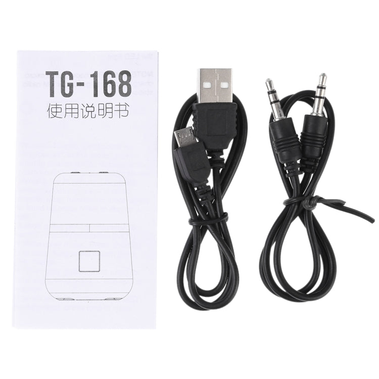 T&G TG168 Altoparlante stereo portatile wireless Bluetooth V5.0 con maniglia, microfono integrato, supporto luce LED lampeggiante e scheda TF e disco U, ingresso AUX e FM, TG168