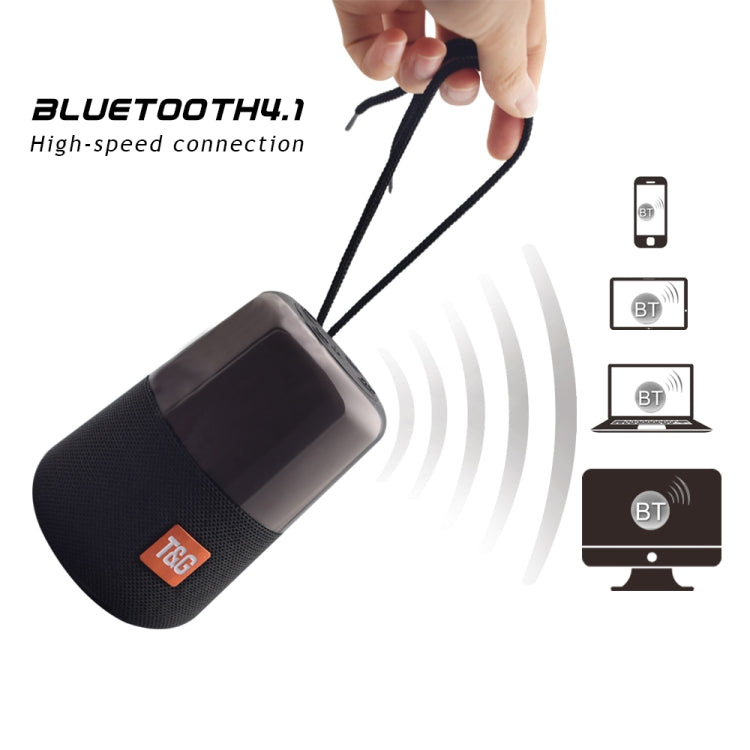 T&G TG168 Altoparlante stereo portatile wireless Bluetooth V5.0 con maniglia, microfono integrato, supporto luce LED lampeggiante e scheda TF e disco U, ingresso AUX e FM, TG168