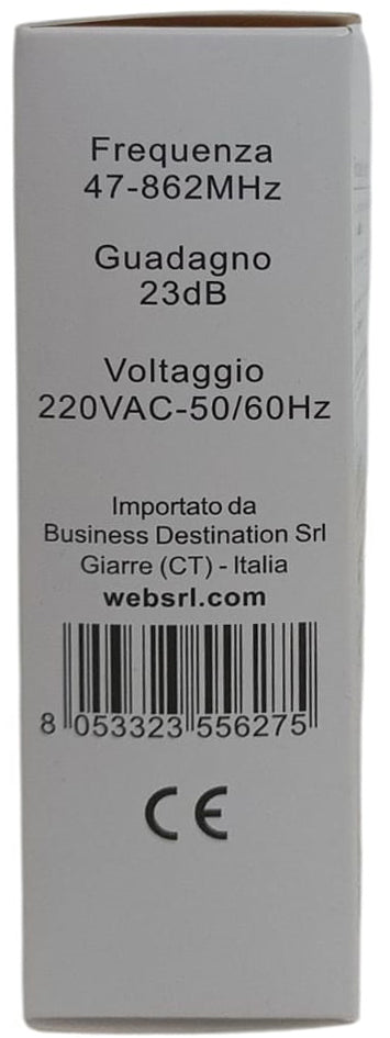 Amplificatore per antenna TV 1 ingresso 2 uscite 8053323556275 MT150