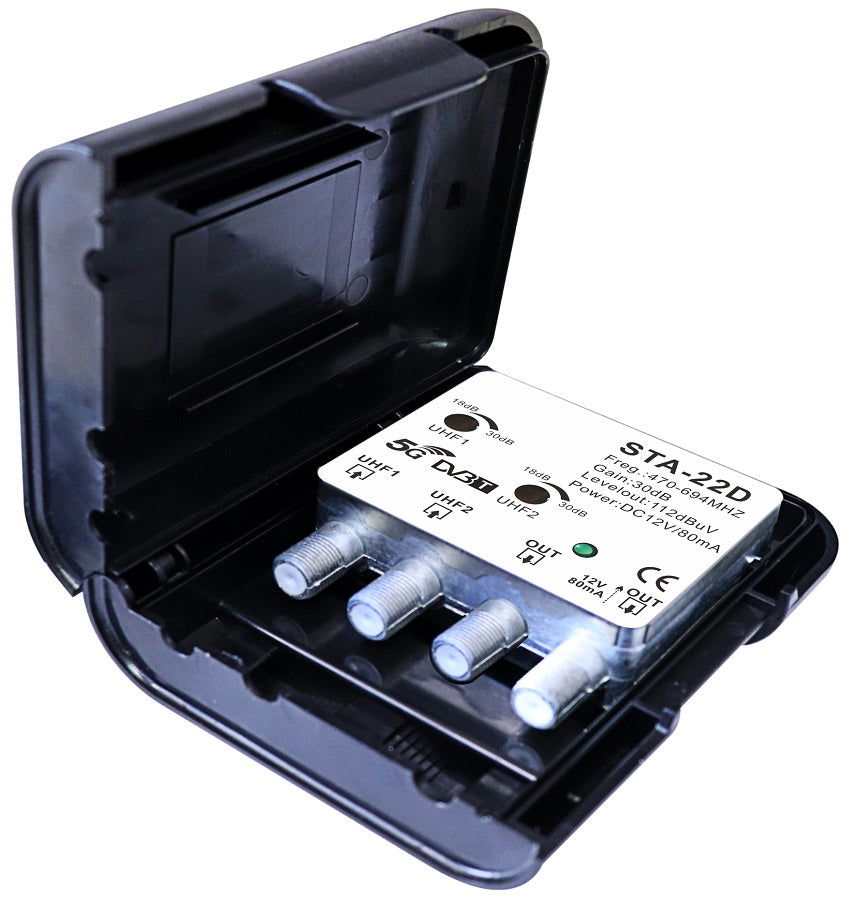 Amplificatore da palo STA-22D 2 ingressi UHF 2 uscite STA-22D 8055598010223 MT388