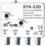 Amplificatore da palo STA-22D 2 ingressi UHF 2 uscite STA-22D 8055598010223 MT388
