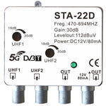 Kit antenna TV DVB-T2 con amplificatore e alimentatore 12V 8055598010223 STA-22D 8053323551935 U-20E MT200 MT999Kit antenna TV DVB-T2 con amplificatore e alimentatore 12V 8055598010223 STA-22D 8053323551935 U-20E MT200 MT999