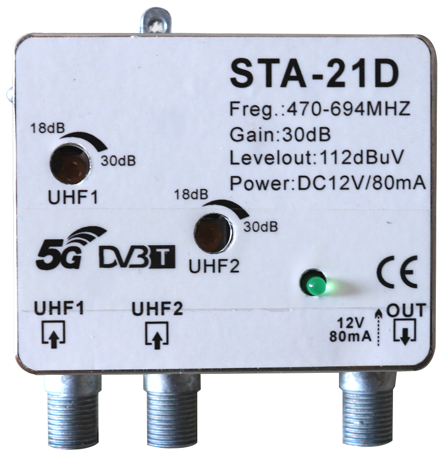Amplificatore da palo 2 ingressi UHF - 1 uscita STA-21D 8053323554462 STA-21D MT748
