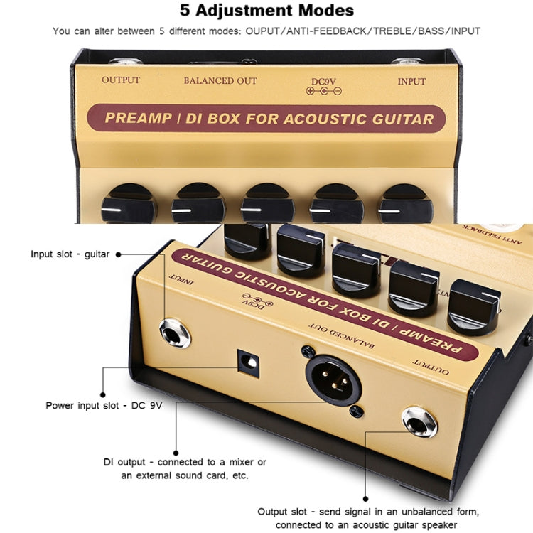 JOYO AD-2 Preamplificatore da pavimento per chitarra acustica DI