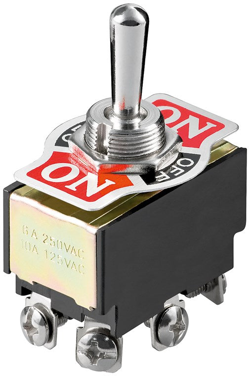 Interruttore a levetta in miniatura 2x ON – OFF – ON 6pin con morsetti a vite 4040849101144 1011 N962