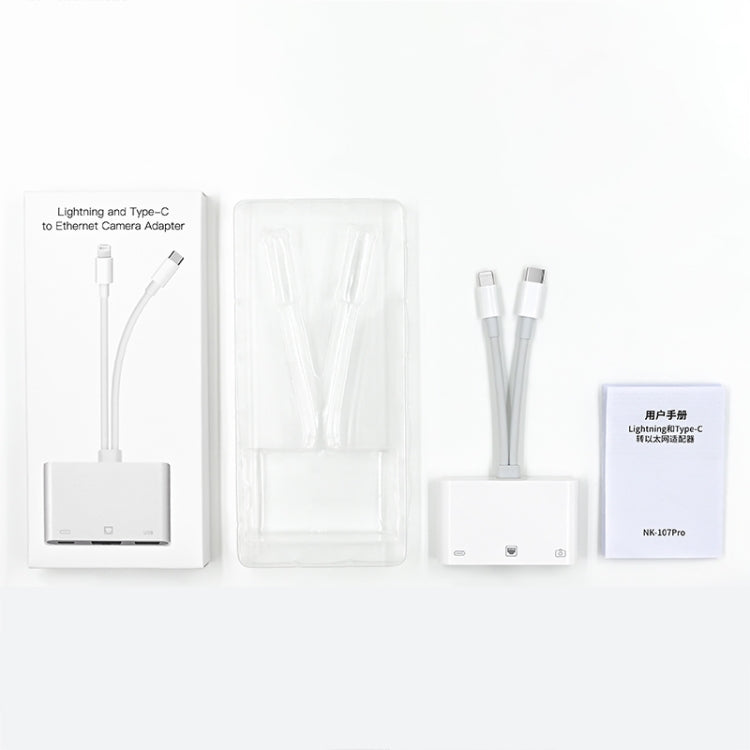 Adattatore 3 in 1 USB-C e RJ45 NK-107 Pro