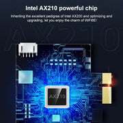 COMFAST CF-AX210 PRO 5374Mbps Tri-band + Bluetooth 5.2 Scheda di rete wireless WiFi6E PCI-E con dissipatore di calore, CF-AX210 PRO