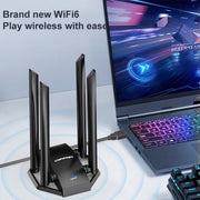COMFAST CF-966AX Adattatore WiFi 6 wireless ad alta potenza Dual Band 1800Mbps USB3.0 a guida libera, CF-966AX