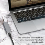 HUB convertitore adattatore da USB-C/Tipo-C a Fast Ethernet RJ45 e 3 x USB 3.0, Fast Ethernet