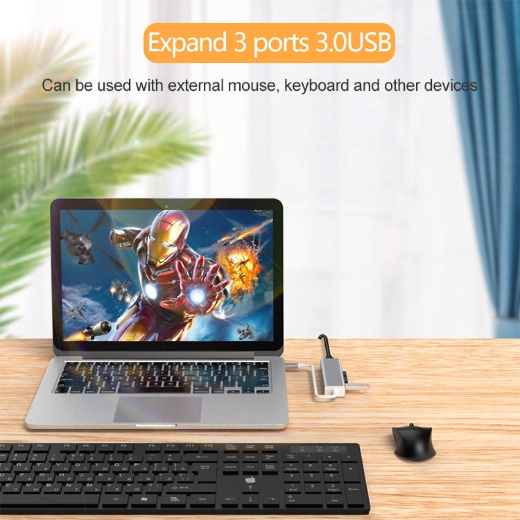HUB convertitore adattatore da USB-C/Tipo-C a Fast Ethernet RJ45 e 3 x USB 3.0, Fast Ethernet
