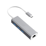 Adattatore USB-C a Gigabit Ethernet RJ45 e 3 USB 3.0