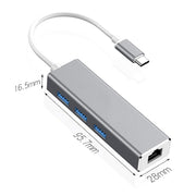 Convertitore adattatore USB-C/Tipo-C a Gigabit Ethernet RJ45 e 3 x USB 3.0 HUB, computer tablet esterno telefono universale, Gigabit Ethernet