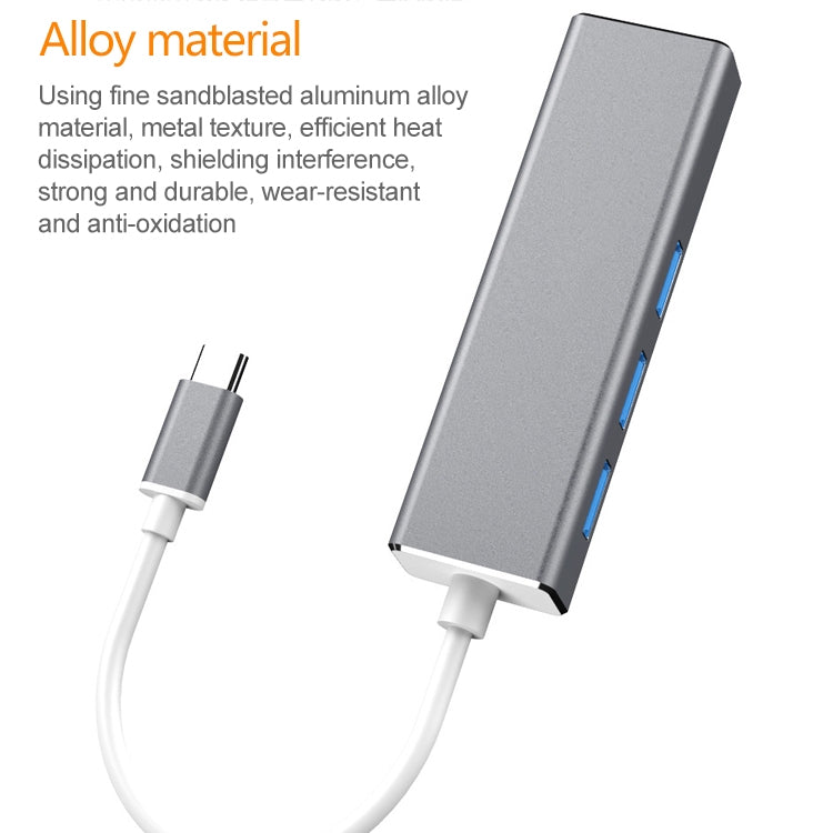Adattatore USB-C a Gigabit Ethernet RJ45 e 3 USB 3.0