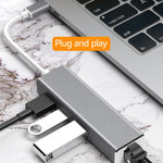 Adattatore USB-C a Gigabit Ethernet RJ45 e 3 USB 3.0