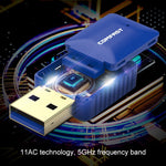 Ricevitore adattatore di rete USB WiFi Bluetooth dual-band COMFAST CF-726B da 650 Mbps, CF-726B