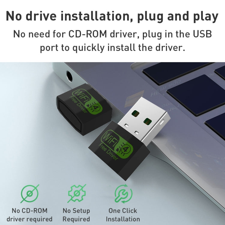 Ricevitore di segnale WiFi adattatore di rete wireless Mini USB da 150 Mbps, 150M