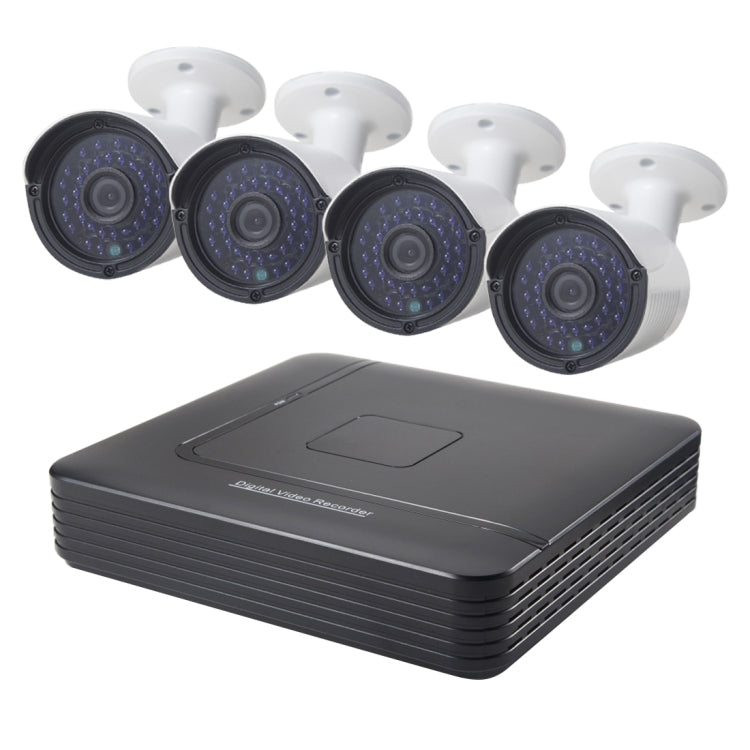 Kit NVR 4 canali con telecamera IP bullet 1MP IR 20 m