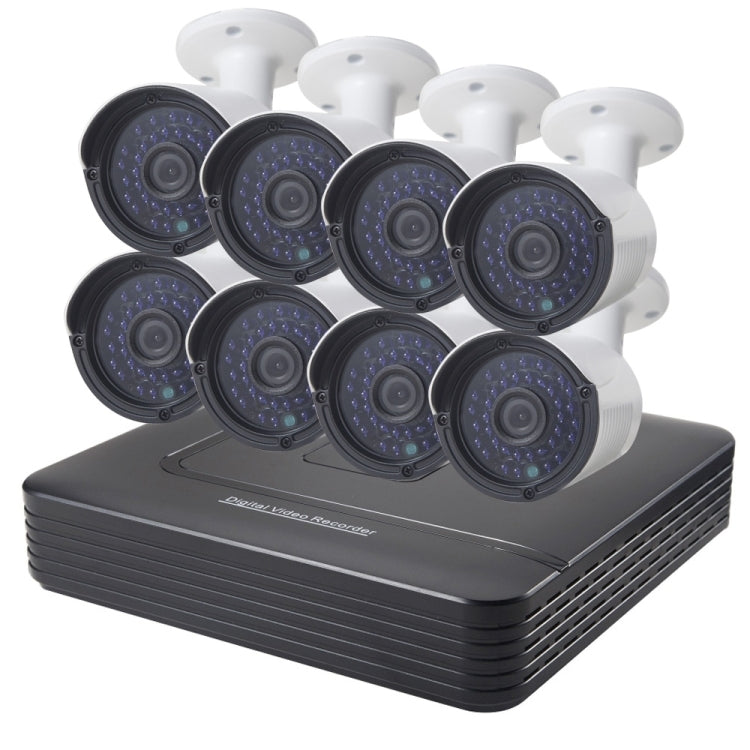 Kit NVR 8 canali con telecamere IP bullet 2.0MP IR 20m