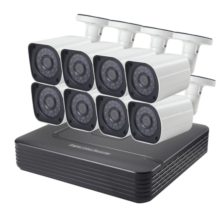 Kit NVR telecamera IP bullet A8B6 da 8 canali, supporto visione notturna/rilevamento movimento, distanza IR: 15 m, A8B6/Kit 720P 1.0MP, A8B6/Kit 960P 1.3MP, A8B6/Kit 1080P 2.0MP