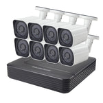 Kit NVR 8 canali con telecamere IP bullet 15m IR
