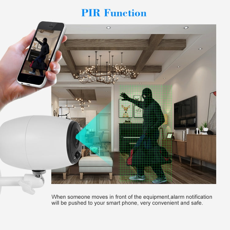 VESAFE VS-DC01 Telecamera IP Wifi Wireless Audio Bidirezionale HD 720P di Sicurezza, Supporta Visione Notturna e Rilevamento PIR e Scheda TF, Impermeabile IP54, VS-DC01