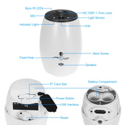 VESAFE VS-DC01 Telecamera IP Wifi Wireless Audio Bidirezionale HD 720P di Sicurezza, Supporta Visione Notturna e Rilevamento PIR e Scheda TF, Impermeabile IP54, VS-DC01