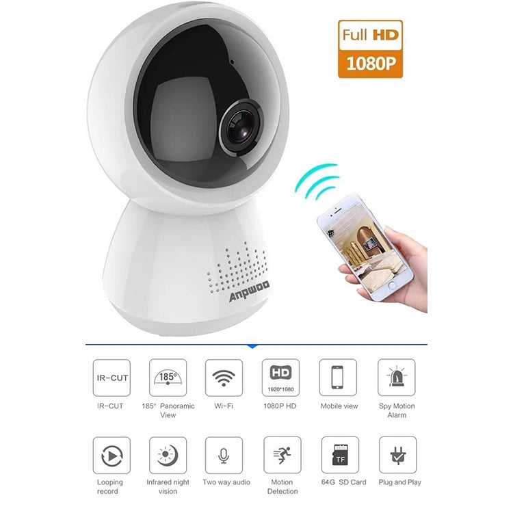 Telecamera IP WiFi HD 2MP 1080P con visione notturna