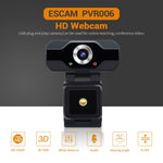 Webcam HD ESCAM PVR006 HD 1080P USB 2.0 con microfono per PC, PVR006