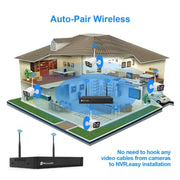 Set di telecamere wireless con registratore video di rete HD QS200-4 2.0MP 1080P